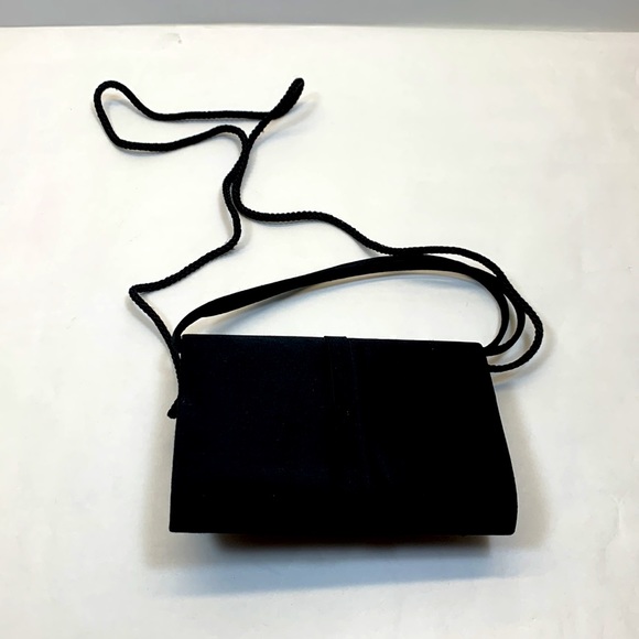 Nytlites black satin gems evening bag clutch or cross over purse - Picture 3 of 6